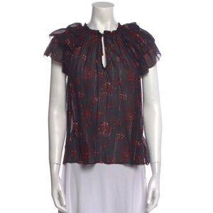 Ulla Johnson 100% Silk Floral Top